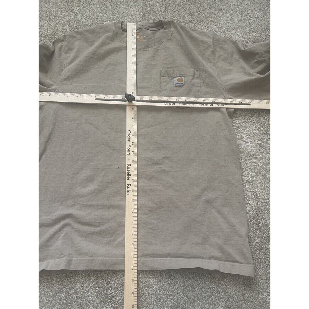 Carhartt Shirt Mens Large Tan Original Fit Long Sleeve Pocket Workwear